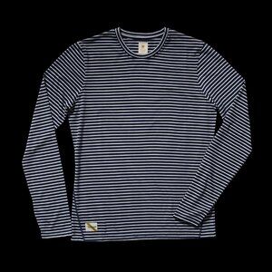 New - Tracksmith Horizon Long Sleeve Top Size XS Navy/Ivory Stripe